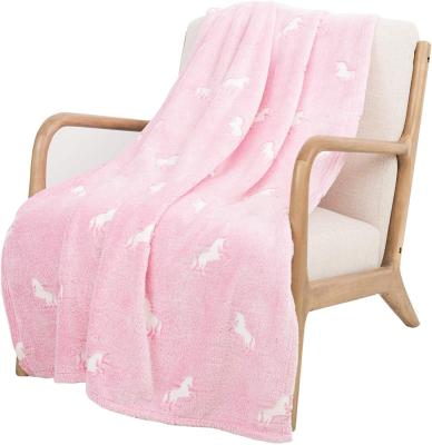 China Disposable Winter Unicorn Blanket Custom Fleece Warm Throw Blanket for sale