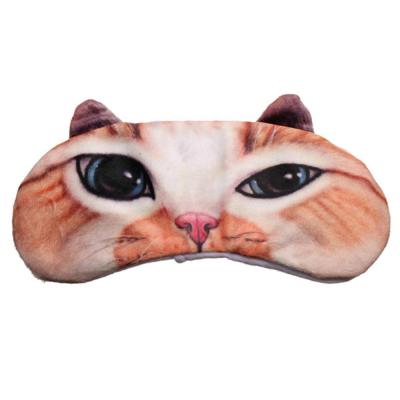 China Anti-wrinkle plush print animal padded travel anti-fatigue soft sleep 3d eyemask for sale