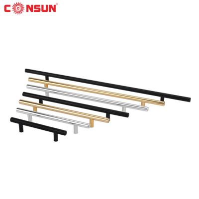 China Consun Anti-corrosion Cheap Gold Stainless Steel Furniture Fitting Black Buffet Door Pulls Handle Drawer Knobsnet Pulls Handles for sale