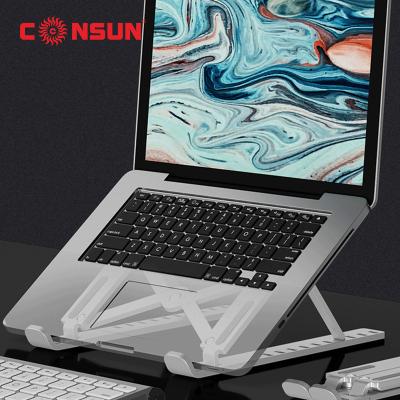 China (Size) Best Selling SB213-L CONSUN Factory Price ABS Desktop Height Adjustable Laptop Plastic Portable Stand Adjustable Laptop Stand for sale