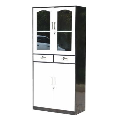 China Adjustable Commercial Steel Cabinet 2 Door School Office Furniture Sliding Door Metal Iron Straw (Other) Locking Cabinets For Sale for sale