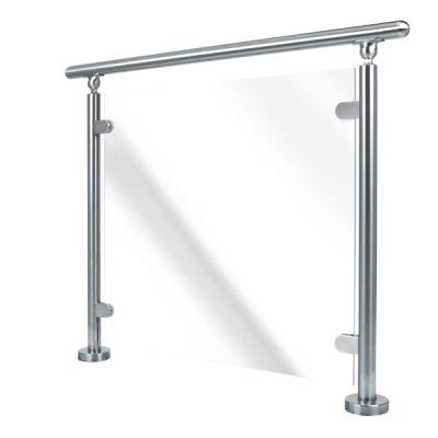 China Factory Cheap Jiahe Stainless Steel Railing Tempered Glass Railing Metal Staircase Modern Roof Balcony Railing Frameless for sale