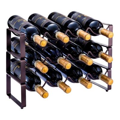 China Sustainable Wine Cellar Floor Commercial Foldable Display Cabinets Metal Red Wine Rack for sale