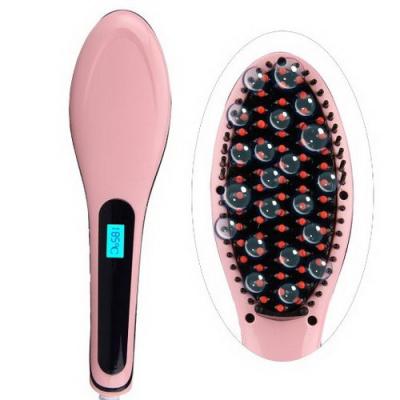 China 2016 top  hair straightener Brush with LCD Display Professiona Electric Ceramic Hair Straighten Comb as seen on T for sale