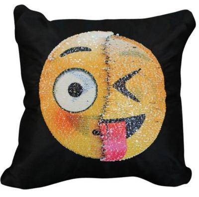 China double face  funny sequins emoji cushion for sale