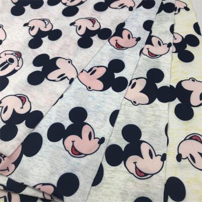 China Anti-Static Cartoon Mouse design custom digital print knitted elastic Liverpool bullet fabric clothing for sale