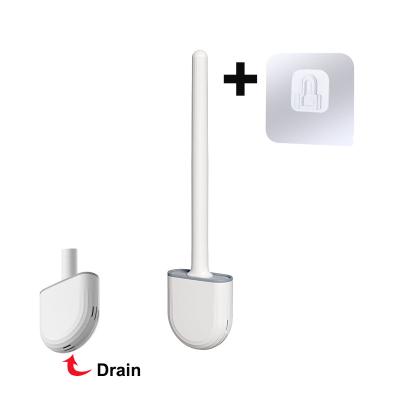 China Bathroom Durable Silicone Toilet Brush  Toilet Cleaning With Holder Set ZYG0023 for sale