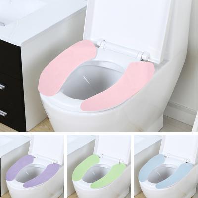 China Winter suede washable toilet seat cover sitting cushion plain color paste type solid for sale