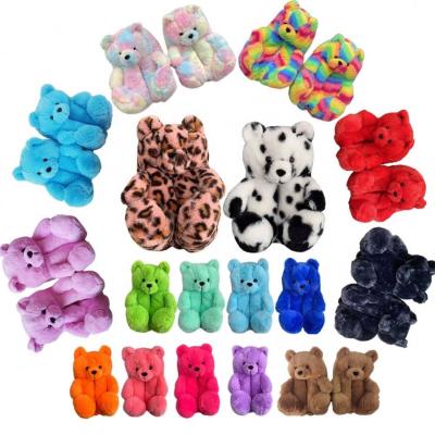 China Lightweight High Quality Teddy Bear Slips Best Selling Warm Fur Indoor Slippers With High Delivery Speed for sale