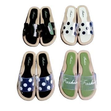 China Women's New Summer Anti-odor Transparent Slippers Go Out In Polka Dot Non-slip Fashion Soft PVC Slippers With Soft Bottom for sale