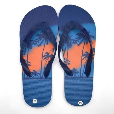 China Flat Palm Sunset Seaside Sandals Men's Male Slippers Anti-slippery Glow Flip Flops for sale