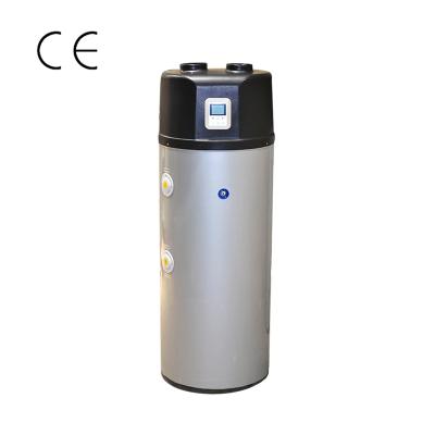 China Outdoor all in one small domestic storage heat pump using free standing renewable energy water heater for hot water for sale