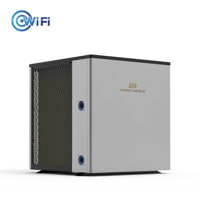 China Outdoor Metal Shell Bottom Piscinas Water Heater Air Source Swimming Pool Hot Water Heat Pump Titanium for sale