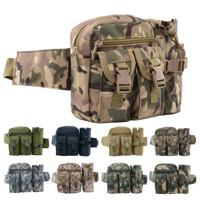 China Customized Color Oem Men Camo Tactical Fanny Pack Utility Waist Bag With Water Bottle for sale