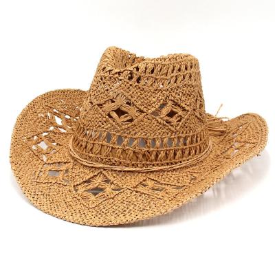 China Breathable and Cool American Jazz Top Hat with Upside-Down Edge Hand-Woven Straw Hat for sale