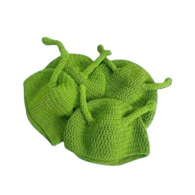 Chine Chapeau unisexe pour adultes fête Balaclava monstre Shrek laine hivernée tricotée vert bonnet drôle Skullies chapeau pour artisanal à vendre