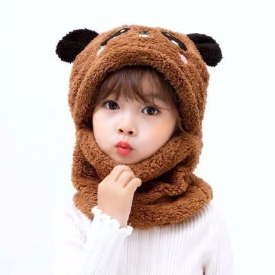 China Applicable Scene Autumn and Winter Cute Children Cartoon Scarf Hat for Family Outings for sale