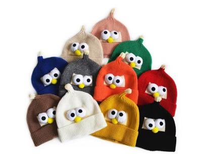 China Unisex Winter Cartoon Wool Hat Cat Brother Knitting Eye Hat for Boys and Girls' Trend for sale