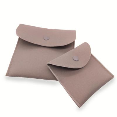 China Custom Velvet Suede Leather Envelope Jewelry Pouch for Necklace Ring Earring Bracelet for sale