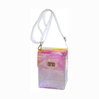 China 2024 Summer Transparent Women Hand Bag Jelly Square Chain Bag for Casual Tote Sale for sale