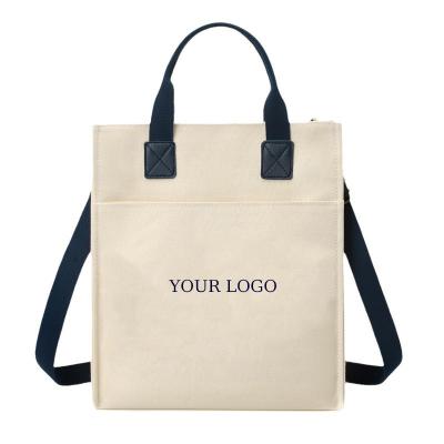 China PU-handvat Eco-vriendelijk Waterdicht Gelamineerd Canvas Tote Winkeltas Met Custom Logo Te koop