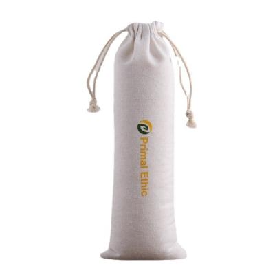 China Custom Logo Drawstring Gift Bag for Daily Life Eco Printed Canvas Linen Bag Packaging for sale