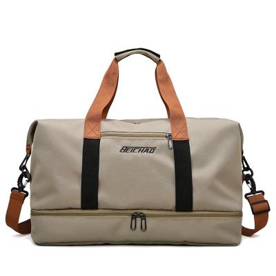 China Customized Logo Accepted Sports Gym Travel Duffle Bag Waterproof Canvas Polyester Bags for sale