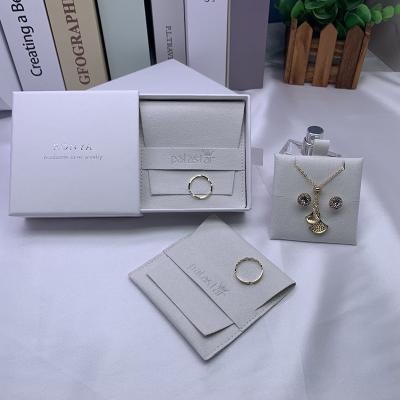 China Custom Logo Suede Jewelry Earring Pouch with Box and Insert Pad OEM/ODM Acceptable for sale