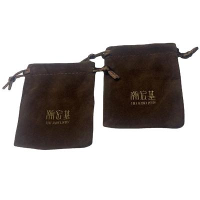 China Small Dice Earring Necklace Gift Jewelry Velvet Dust Packaging Pouch Drawstring Suede Bag for sale