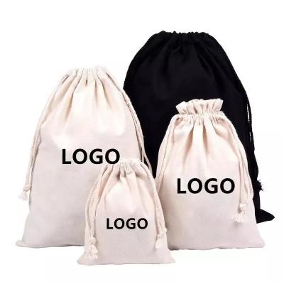 China Logotipo personalizado aceito Bolsa de lona de algodão 100% orgânico para embalagem de presente personalizada à venda