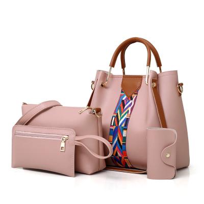 China 2022 Fashionable 4 Pcs Set of PU Leather Lady Shoulder Bag for Daily School Life for sale