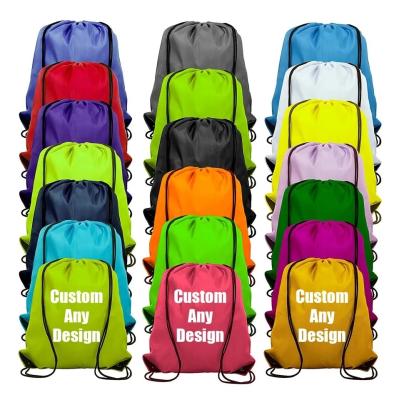 China School Bag Trolley Custom Logo Nylon Draw String Backpack with Waterproof Material for sale