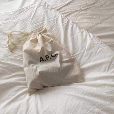 China Custom Logo Print Canvas Cotton Drawstring Shoe Bag for Gift Storage Medium Size 30-50cm for sale