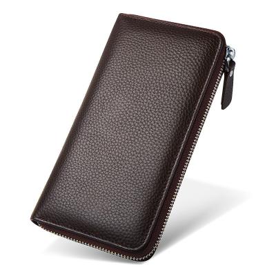 China Men's Slim Genuine Real Leather Wallet Holder Purse with Custom Logo from Customized for sale