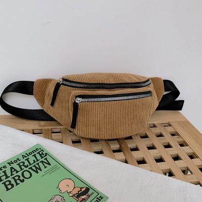 China Unisex Corduroy Waist Bag for Running and Gym Featuring Customized Logo for sale