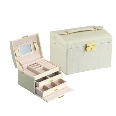 China Accepable OEM/ODM Fashion Suit Travel Jewelry Boxes with Large Storage in Pu Leather for sale