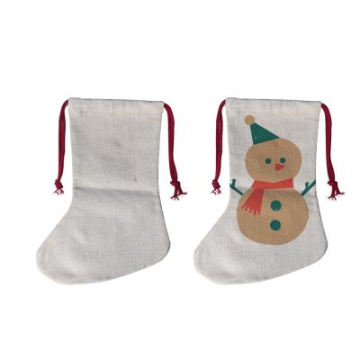 China Sublimatie Blanks Santa Sack Kerstkousen Draadstrengtas met polyester bekleding Te koop