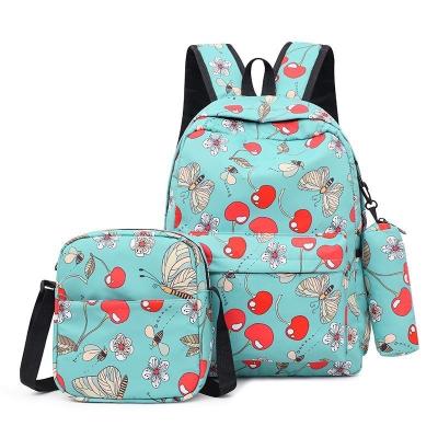 China Daily School Life 3-Piece Set Schoolbags for Teenage Girls Cute Print Women Backpack for sale