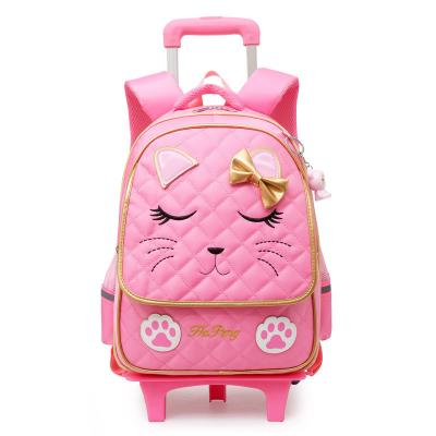 China Customized Logo Fashion Kids Children Cartoon Wheel Trolley School Bag for Preschool for sale