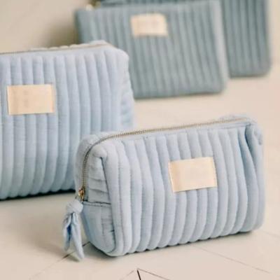 Cina Viaggio Borsa cosmetica di cotone comodo morbido con cerniera di velluto di peluche in vendita