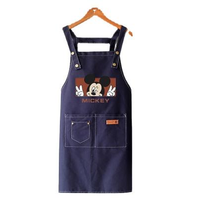 China Cotton Canvas Waterproof Chef Cooking Aprons for Cafe Restaurants Kitchen BBQ Apron Fabric for sale