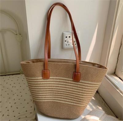 China Newest Fashionable Mexico French Basket Straw Weave Beach Bags 2024 Tote Bag for Women for sale