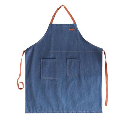 China Water Resistant Denim Apron OEM/ODM Acceptable Machine Washable for Chef Kitchen BBQ for sale