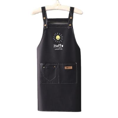 China Accepable Custom Logo Printed Polyester Chef Apron for Kitchen Crafting Baking Restaurant for sale