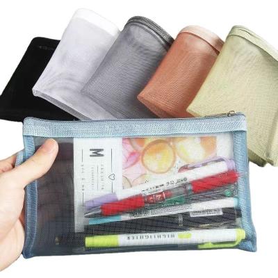 China Daily School Life Custom Mesh Bags Makeup Bags Cosmetic Travel Organizer Storage Bags for sale