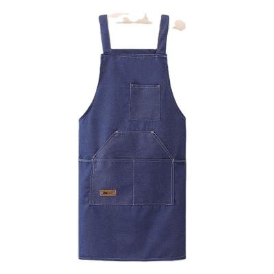 China Custom Denim Hairdresser Garden Tools Apron with Pockets Support 7 Days Sample Order for sale