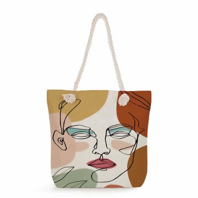 China Großes Handtaschen für Frauen, kundenspezifisch angefertigte, wiederverwendbare Handtasche mit Druckmuster zu verkaufen