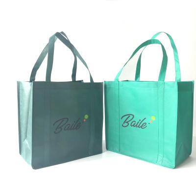 China Logotipo Impreso Eco Custom Reutilizable de Tejido No Tejido Carry Tote Bag para Compras de comestibles en venta