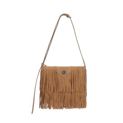 China Polyester Medium Eco Friendly Bridesmaid Gifts Custom Nature Fringe Tassel Tote Bag for Women for sale