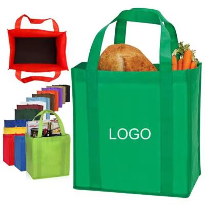 China Custom Logo Printed Reusable Non Woven Tote Bags for Grocery Shopper Heat Transfer for sale